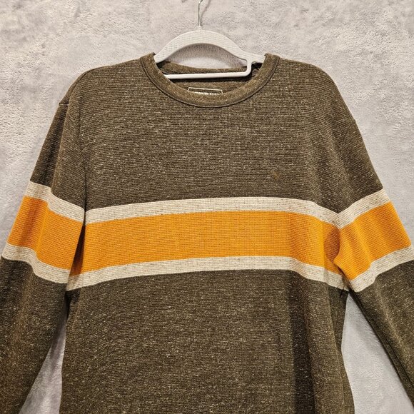 American Eagle Thermal Shirt Mens M Henley Long Sleeve Waffle Knit gorpcore work - Picture 2 of 15